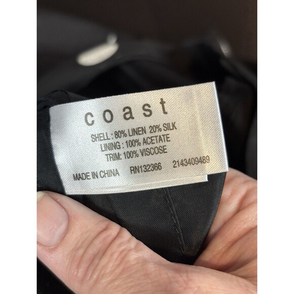 Coast Bloomingdales Mollina Spot Shift Dress Black White Polka Dots 4 Linen Silk - Picture 15 of 16